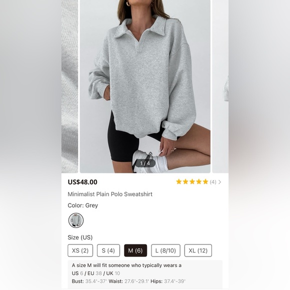 Commense Minimalist Plain Polo Sweatshirt 🩶 - Picture 2 of 3